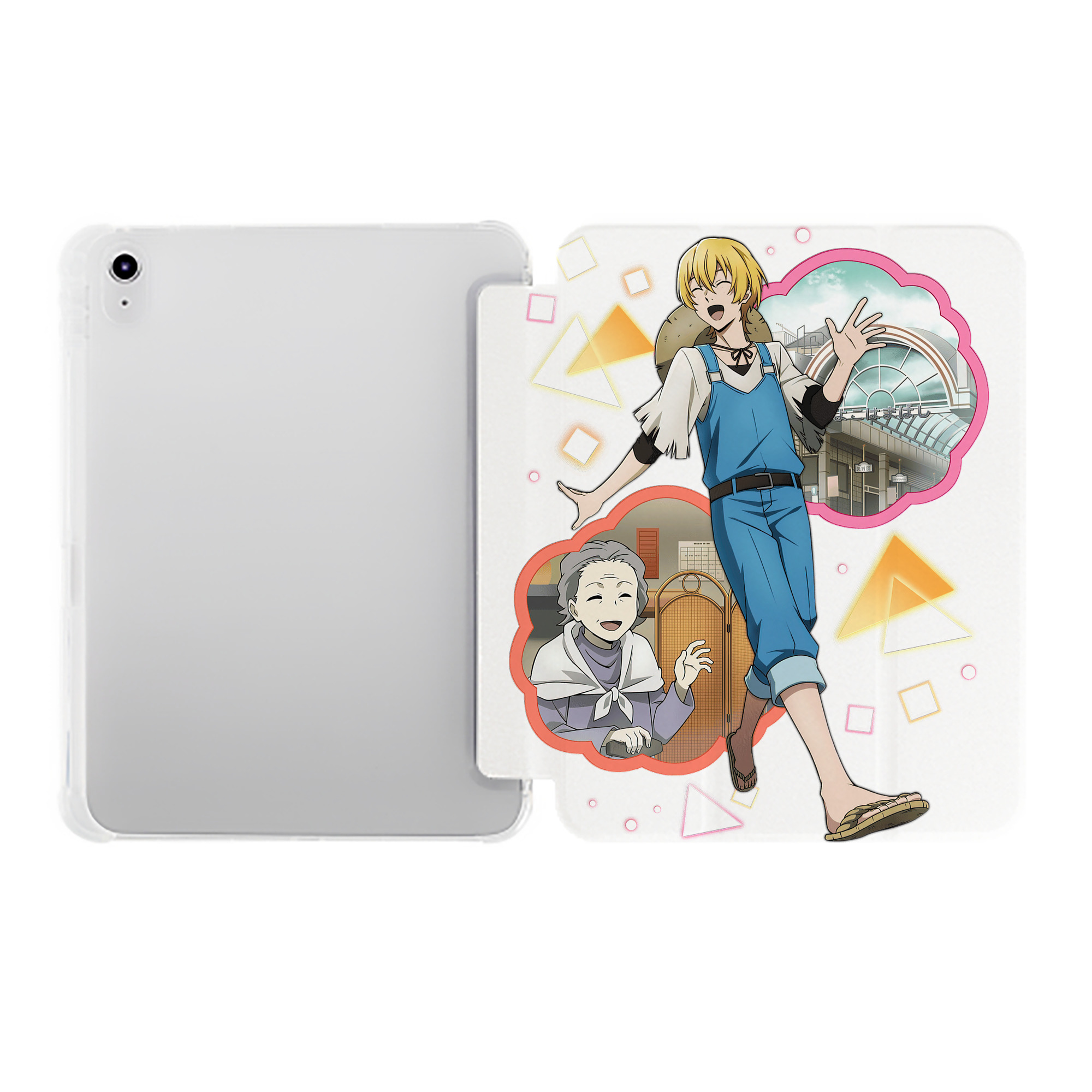 （画像用） 文豪ストレイドッグス Bungo Stray Dogs IPad ケース ペン収納付き 三つ折りスタンド PUレザー×シリコン 対応機種9.5/10.5/10.9インチ
